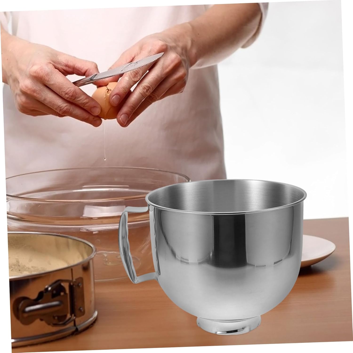 Stainless Steel Mixing Bowl for Stand Mixer Deep and Large Whipping Bowl for Baking and Cooking Dishwasher Safe Multi-functional Kitchen Essential