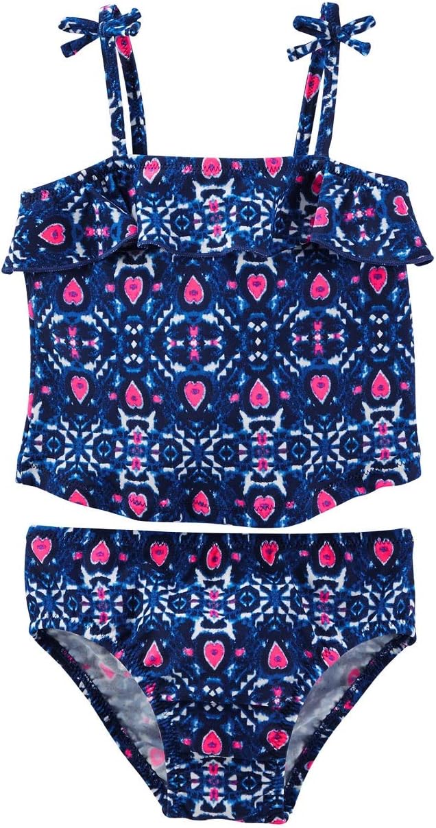 OshKosh B'Gosh Baby Girls' Printed Ruffle Tankini - 6 Months Navy/Pink