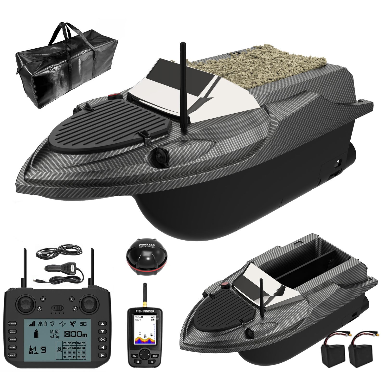 Barco Cebador Carpfishing Gps Y 3 Contenedores De Cebo Barco Cebador Carpfishing Gps Y 3 Contenedores De Cebo