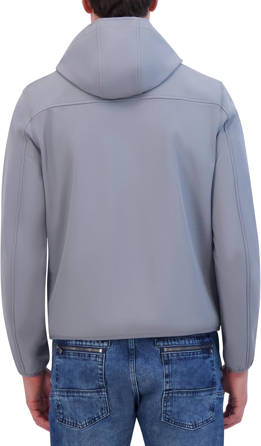 Kenneth Cole Men's Hooded Soft Shell With Coil Zip Detail