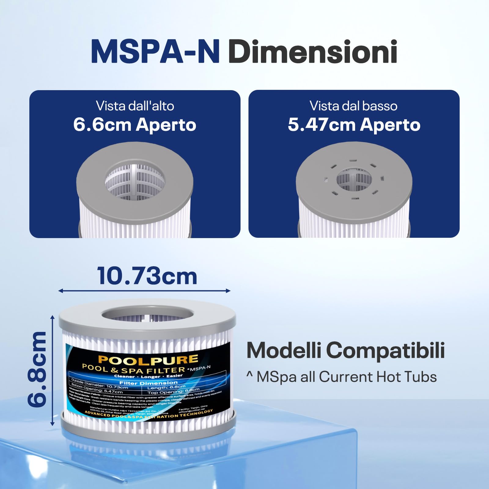 POOLPURE 12 CONFEZIONI CARTUCCIE FILTRANTI COMPATIBILI CON MSPA VASCA IDROMASSAGGIO FD2089 LF90 – FILTRO DI RICAMBIO PER VASCHE IDROMASSAGGIO E SPA GONFIABILI – ADATTO PER MODELLI DAL 2020
