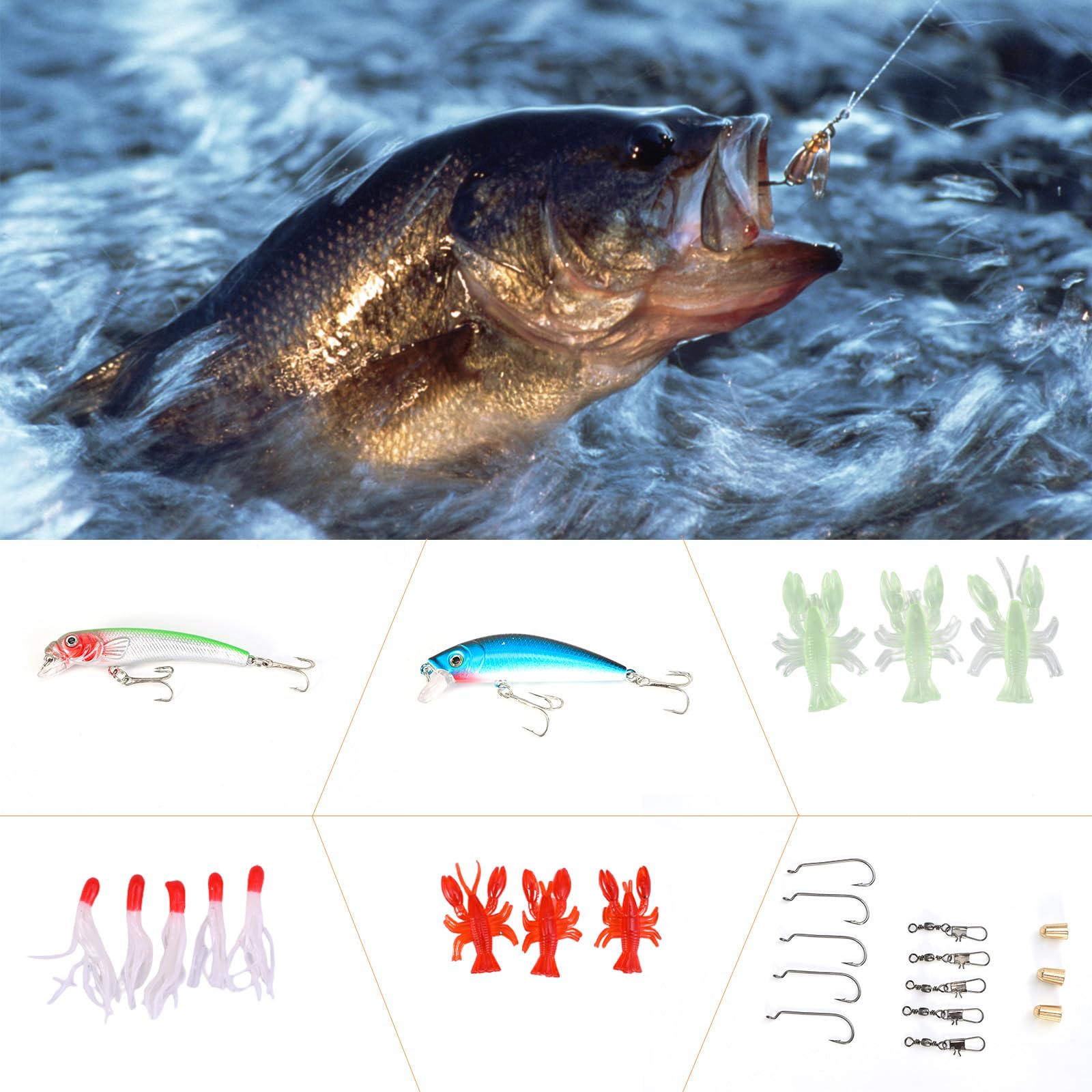 HUIOP Caña de pescar para adultos, juego de 2 cañas y carretes, caña de pescar telescópica, carretes giratorios de fibra de carbono, accesorios de pesca de 1,5/1,8/2,1/2,4 m