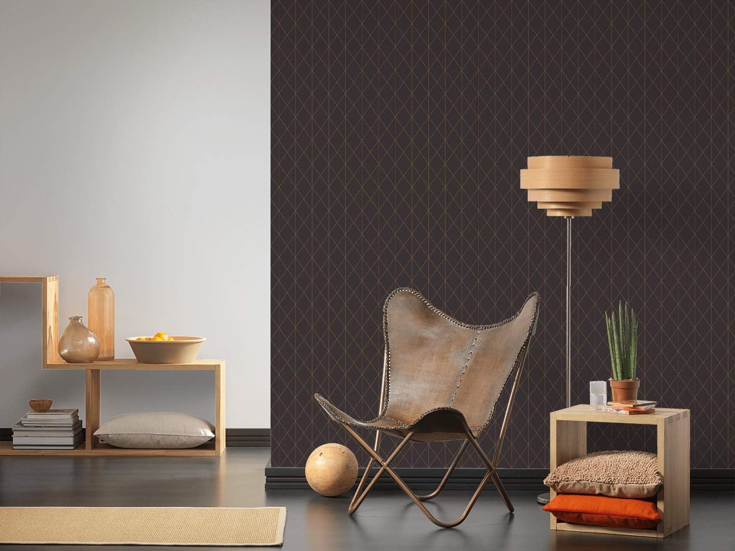 A.S. Création Designdschungel by Laura N. Non-woven wallpaper Geometric Wallpaper 10.05 m x 53 cm Metallic Black Made in Germany 365754 36575-4
