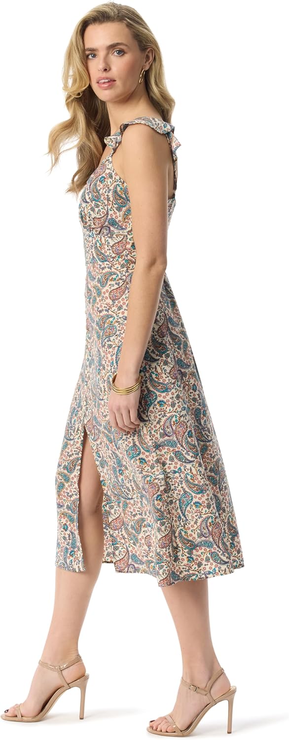 Jessica Simpson Women's Sahira Fitted Maxi Dress with Front Slit Standard