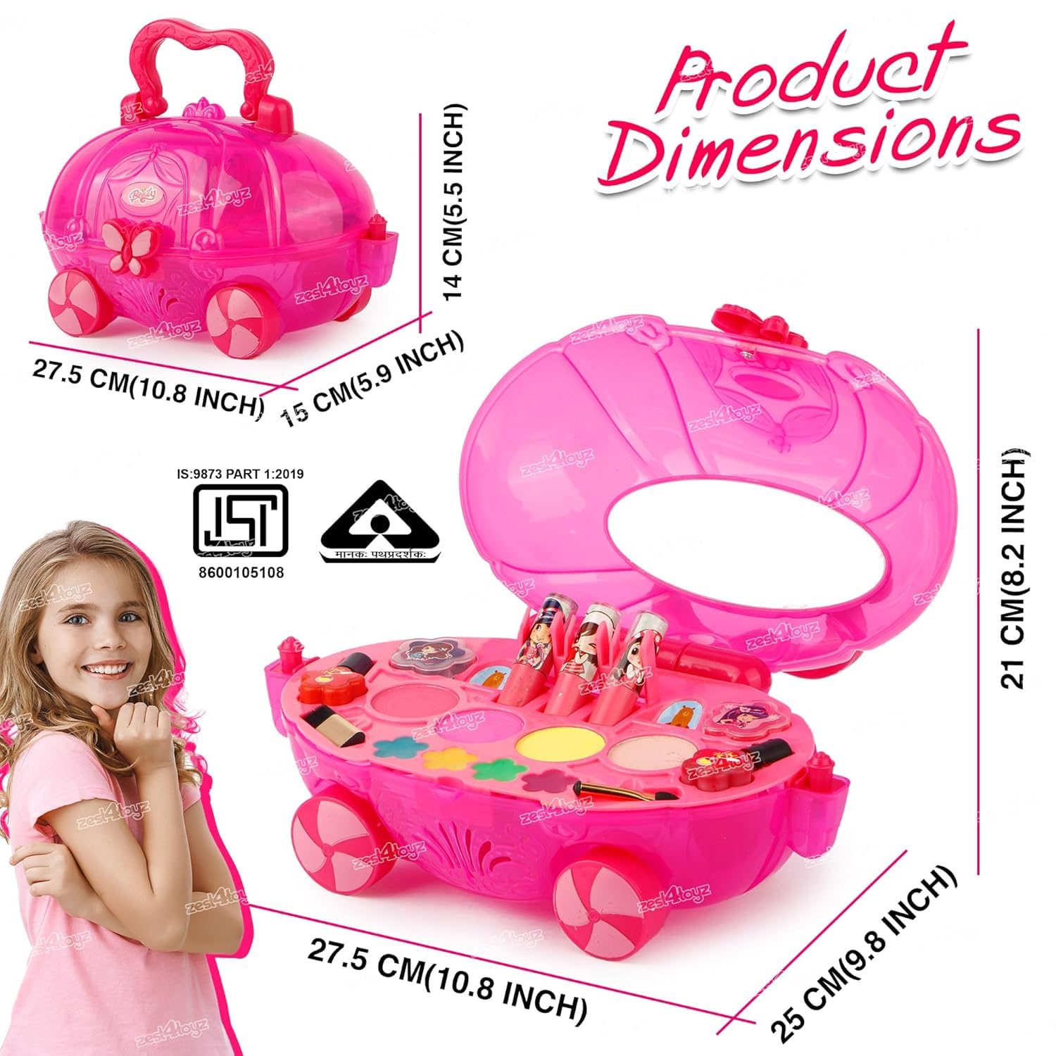 TOYIQ Beauty Set Gift Toys for Girls Makeup Kit Car Set Washable Make up for Kids Princess Cosmetic Real Beauty Set Role Play 1