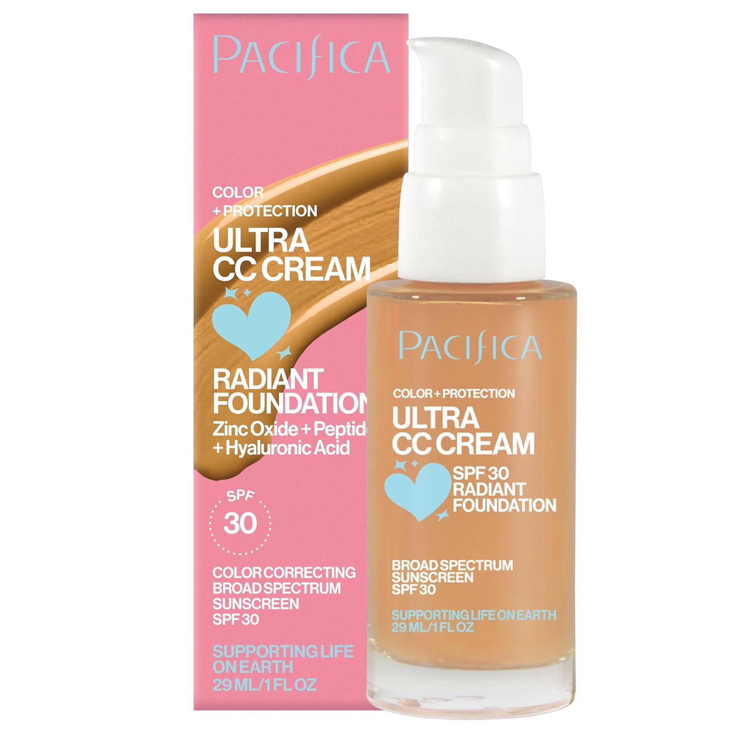 Pacifica Ultra CC Cream Radiant Foundation SPF 17 - Warm/Medium – Medium Coverage Color Correcting Cream, Dewy Finish, Mineral SPF, 1 oz - Image 2