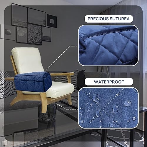 Miniatura 47 de MEHIDFY Organizador de sillón impermeable, organizador de reposabrazos de sofá, organizador reclinable antideslizante, soporte remoto para Gris