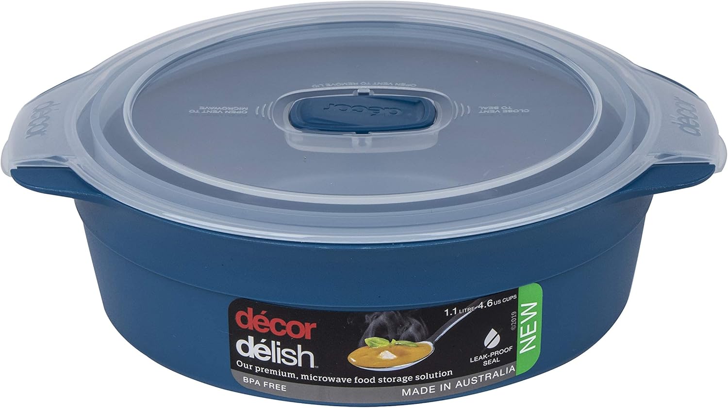 Decor Delish Oblong Food Storage Container, 1.1 litre Capacity Food