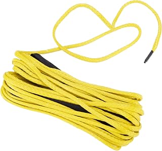 Rope Ratchet, Offroad Auto Parts Winch Cable Tow Cable 7700 LBS 15M Solid Braided For Indoor And Outdoor Use For SUV Truck ATV, UTV(B(Yellow))