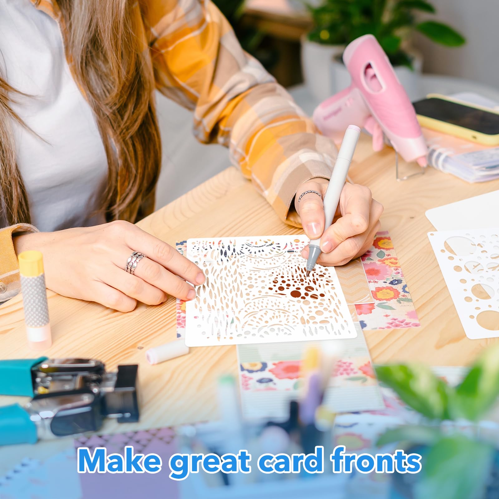 14 Stück Schablonen Wandgestaltung Set,Ymapinc Wiederverwendbar Schablone Schichtung Schablonen zum Malen Zeichnung Malschablonen für Scrapbooking Handwerk Deko