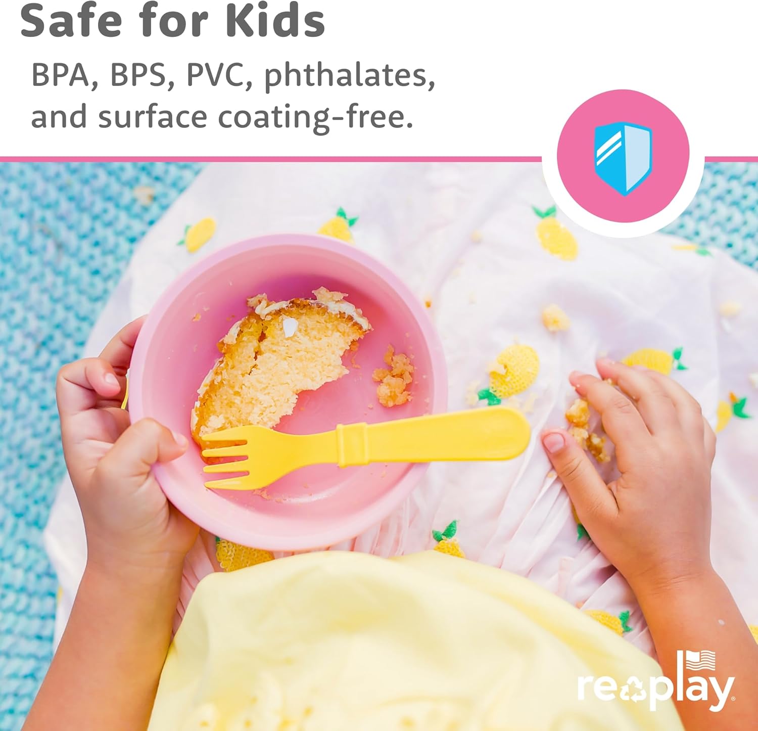 Re-Play 12 oz. Toddler Bowls Set of 3 - Kids Deep-Walled, Durable & Reusable Snack and Meal Bowls, Dishwasher & Microwave Safe, BPA-Free, Made in USA from Recycled Plastic, Sea Glass - Image 4