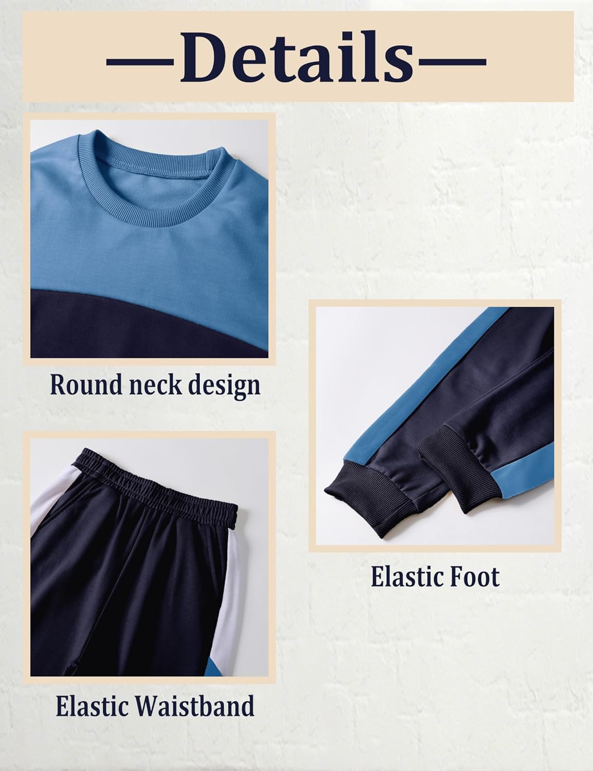 Toddler Boy Clothes Long Sleeve Color Block Sweatshirts Tops Pants Sets Kids Boys Fall Winter 2 Pieces Outfits 2-12 Years - Image 6