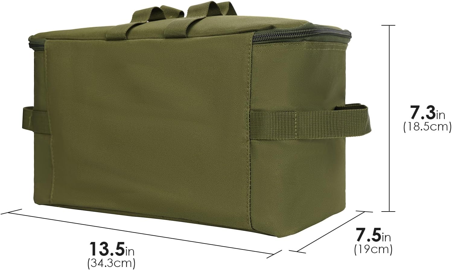 Camping Storage Bag, Utility Tote Bag for Camping Cookware Organizer, Trunk Organizer with Shoulder Strap,Outdoor Garden Tool Bag for Camping, Travel, Picnic, Garage Trunk(Army Green) - Image 3