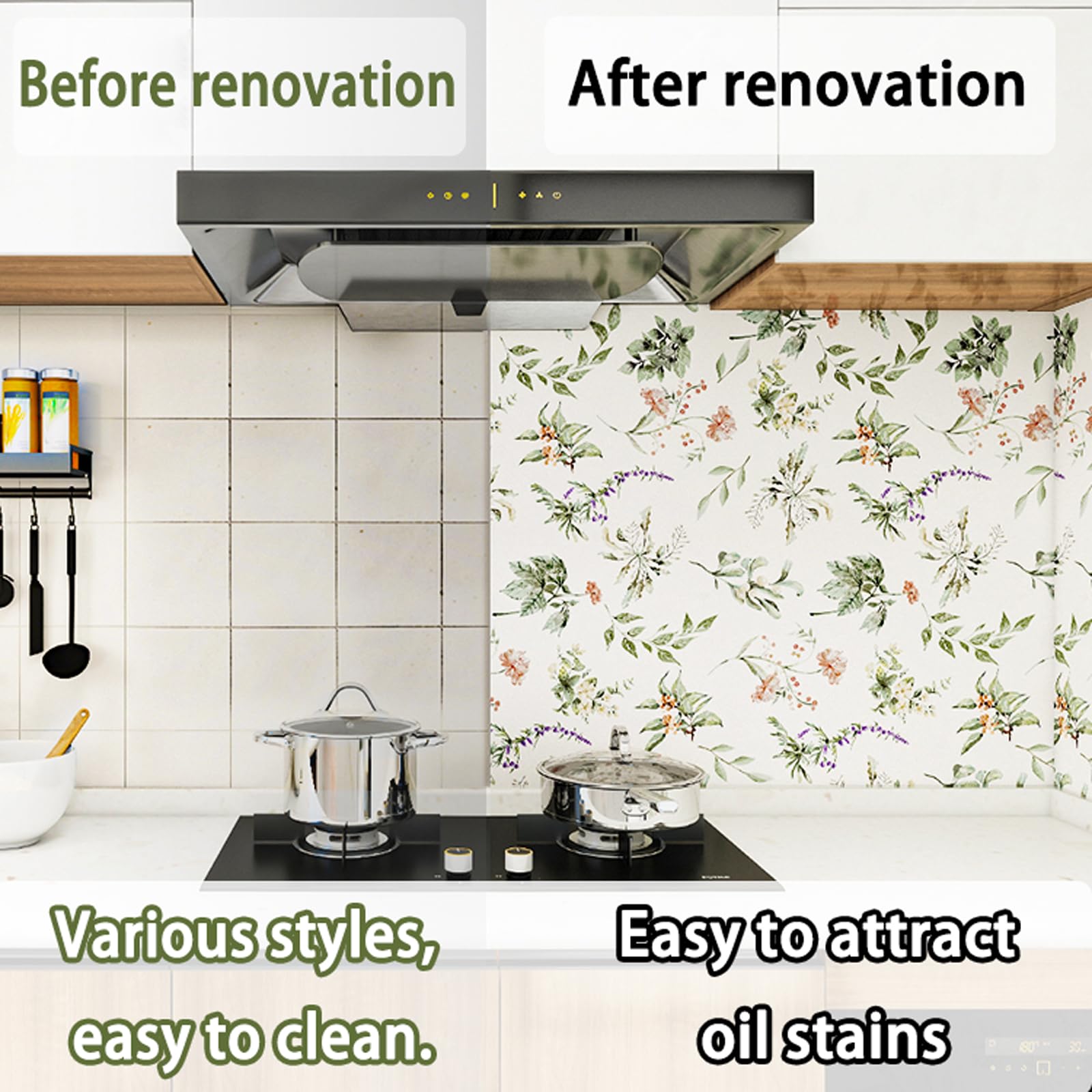 Piastrelle autoadesive in marmo per cucina e bagno, impermeabili, oleose, fai da te, facili da staccare e attaccare, decorazione perfetta per ristrutturazione e ristrutturazione della casa