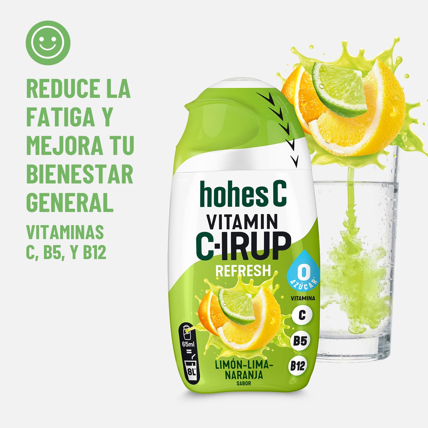 hohes C Vitamin C-IRUP Pack Mixto Active- Vitalize- Refresh, Sirope de Sabor a fruta sin Azúcar y enriquecido con vitaminas- 3 x 65 ml para aprox 24 litros