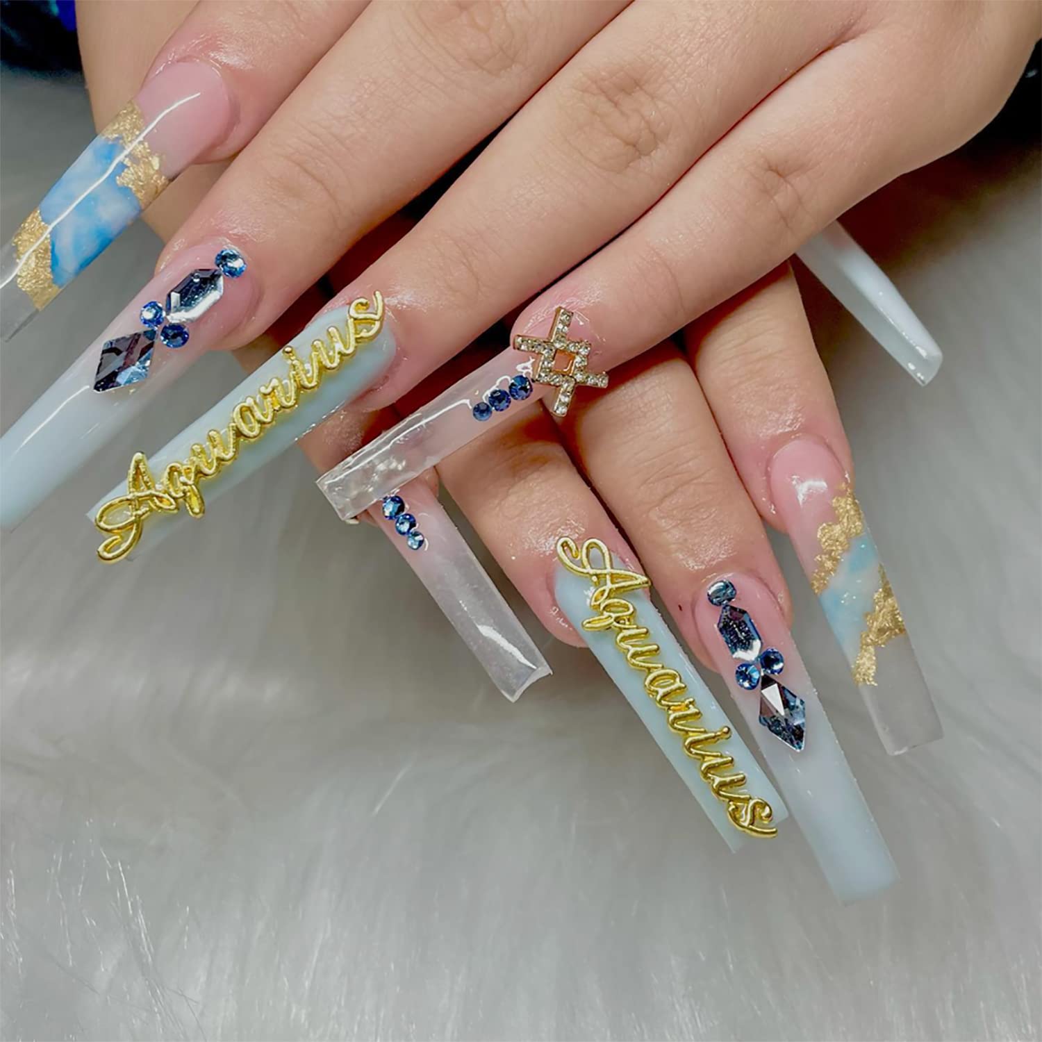 72 Pieces Alloy Zodiac Word Message Nail Charms Gold and Pink Constellation Words Charms Zodiac Signs Nail Studs Twelve Constellation Nail Charms for Women Girls Nail Art Decoration