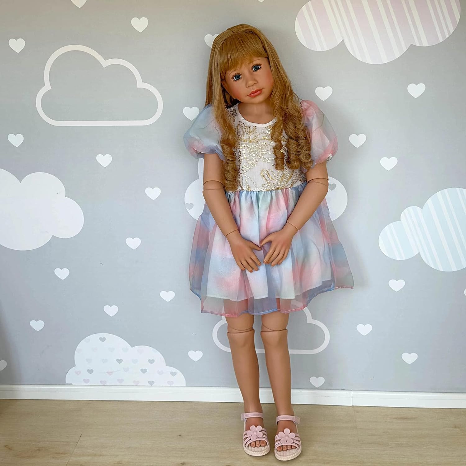 AIMERO Reborn Baby Puppe Mädchen 120 cm 47 Zoll Ganzkörper-Hartvinyl