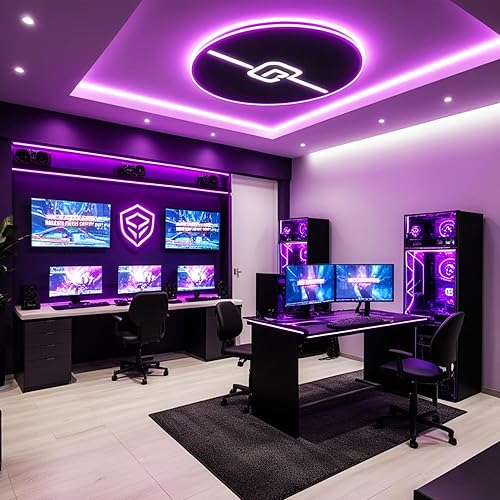 Miniatura 6 de iNextStation Tira de luces LED rosas de 12 V, tira de luces LED flexibles de 16.4 pies, 300 LED, 5050, cinta de luces para dormitorio, cocina,