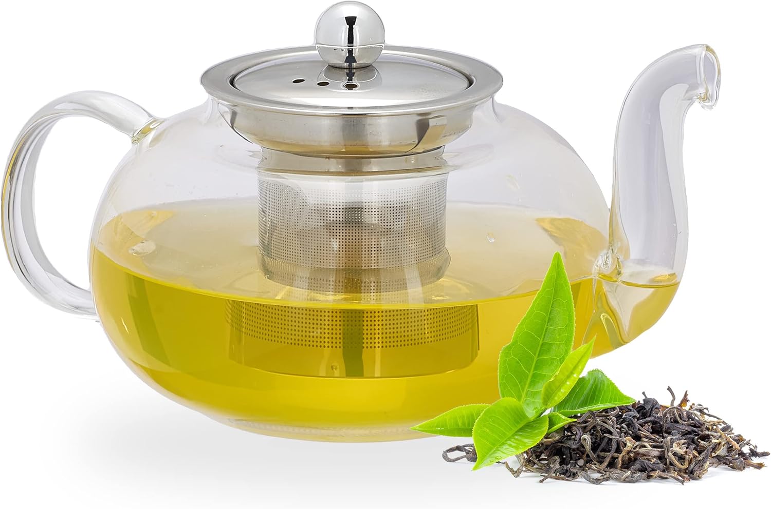 Grillix Teekanne Glas Mit Sieb - Borosilikatglas Für Losen Tee & Teebeutel