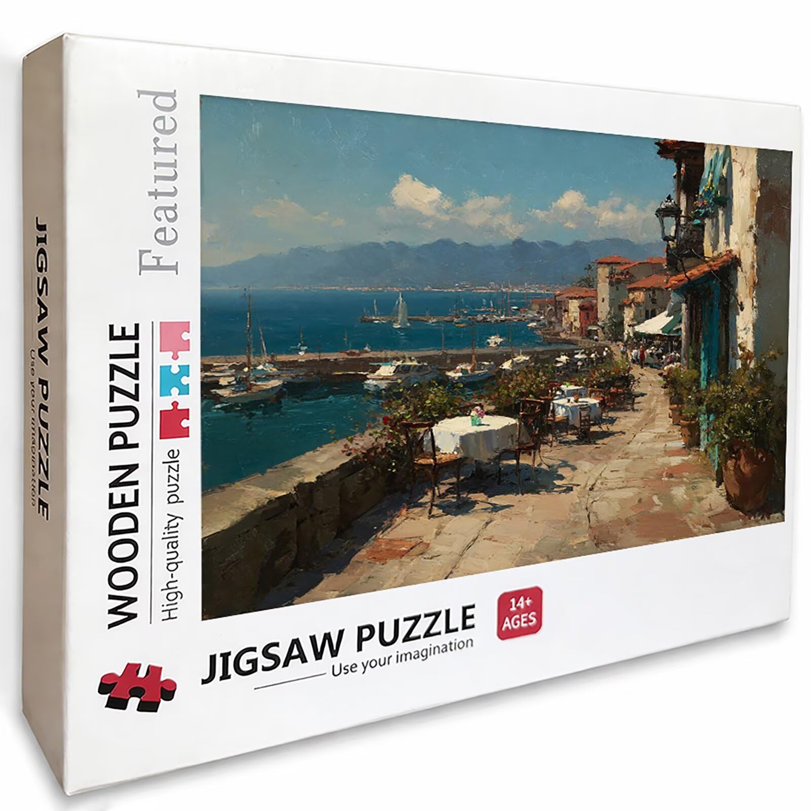 Puzzle 5000 elementów dla dorosłych z widokiem na morze, drewniane puzzle, 155 x 104 cm, części ściśle do siebie pasują, dla mężczyzn, kobiet, starszych seniorów, relaks i odstresowanie, prezenty