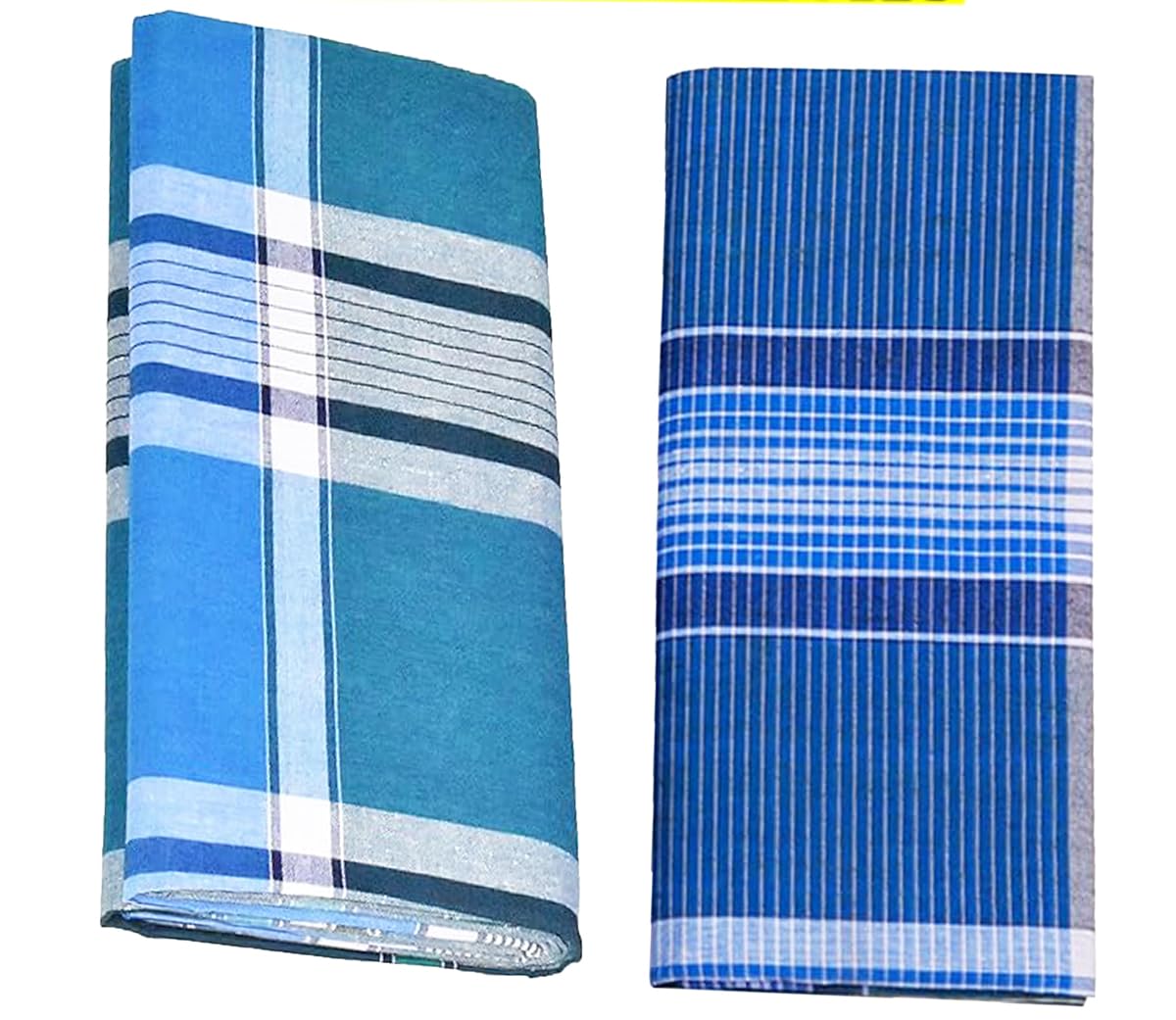 blue diamond 786 Traditional Cotton Lungi Set (Pack of 2), Blue Pattern, Checkered Design Sarong Dhoti for Men, (Size 2.25 Meter) Assorted Checks as per Availabilty (Bluediamond-2.25m-110, 2.25 Meter)-picture-48