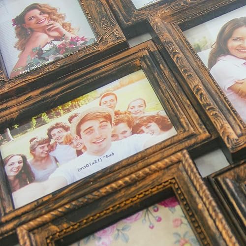 Miniatura 5 de J.M.Deco Marcos de fotos de collage para decoración de pared, juego de marcos de fotos Reunion de 18 aperturas, marcos de fotos de 4 x 6 para sala