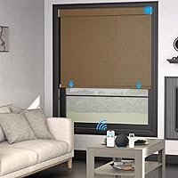 Vista 12 de MYshade - Persianas enrollables opacas personalizadas con cordón para ventanas, tela impermeable, fáciles de instalar