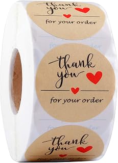 Lpraer 1000Pcs 2" Thank You for Your Order Stickers Roll Retro Adhesive Thank You Label for Packaging,Small Business,Envelopes,Cards,Letters,Boxes