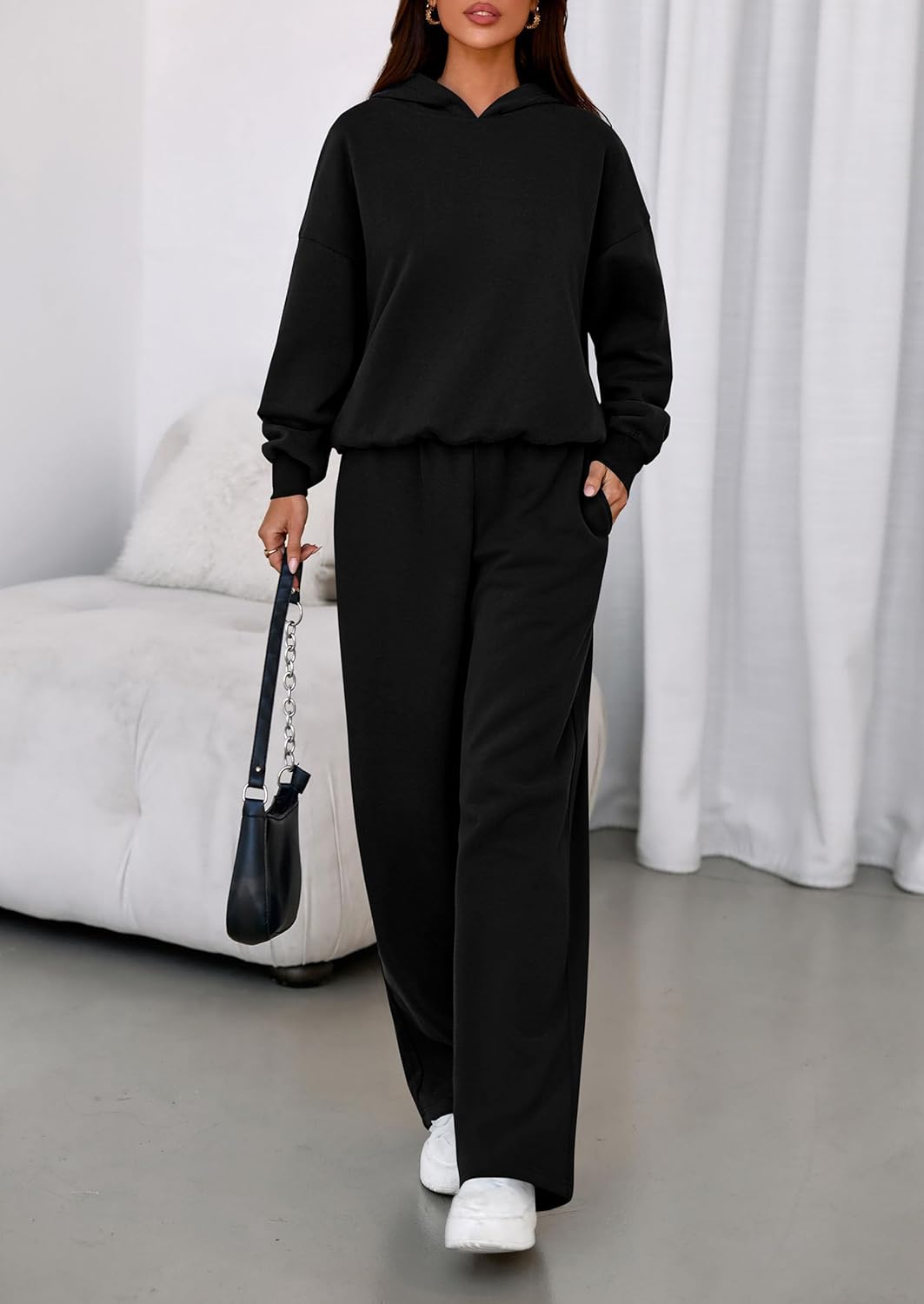 PRETTYGARDEN Womens Sweatsuits 2 Piece Set 2026 Casual Winter Long Sleeve Hoodie Loose Wide Leg Sweatpants Fall Tracksuit - Image 6