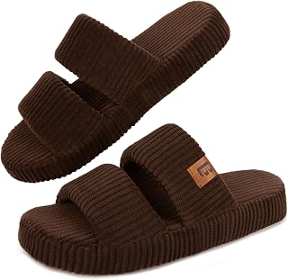 LongBay Slippers for Women Memory Foam Open Toe Indoor House Shoes Gifts | Dual-Strap Slide Sandals, Comfortable Cushioning , Lightweight Non-Slip Sole, Home Bedroom, Birthday Gift, Machine Washable