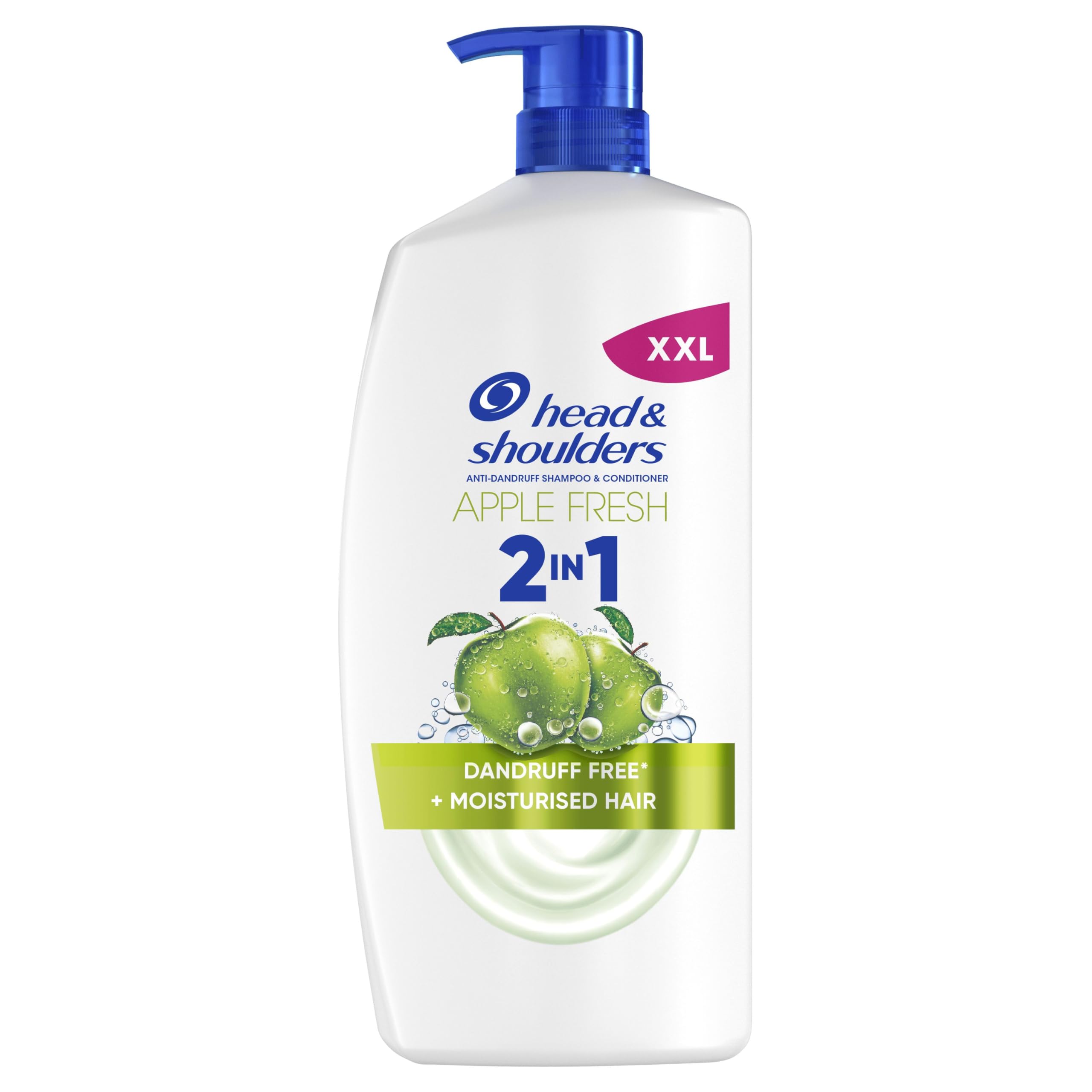 Head & Shoulders Apple Fresh 2in1 Anti Dandruff Shampoo, 800ml Pump, Up to 100% Dandruff Protection + Moisturised Hair