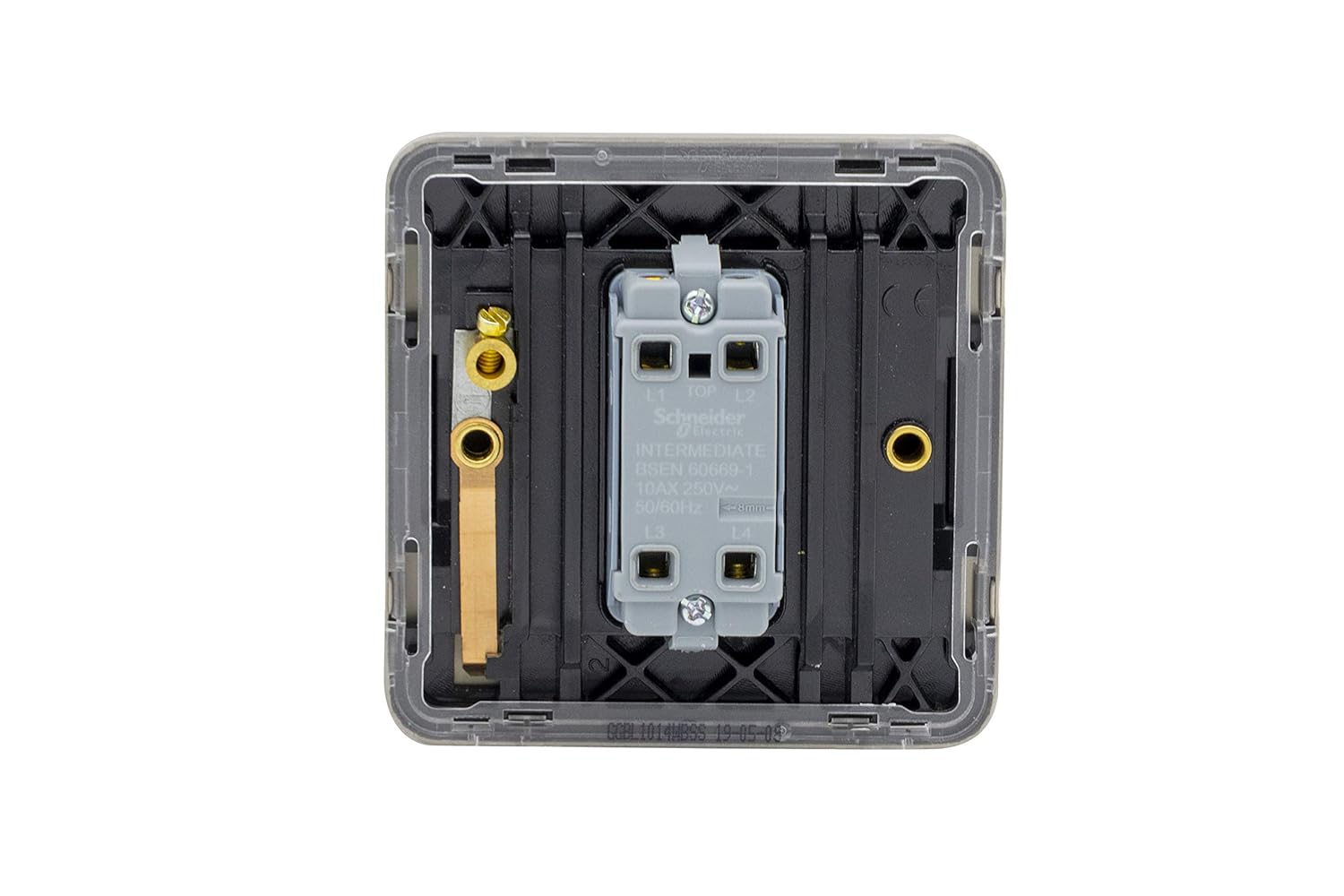Schneider Electric Lisse Screwless Deco, Single Intermediate Wide Rocker Light Switch, 10AX, GGBL1014WBSS - Image 5
