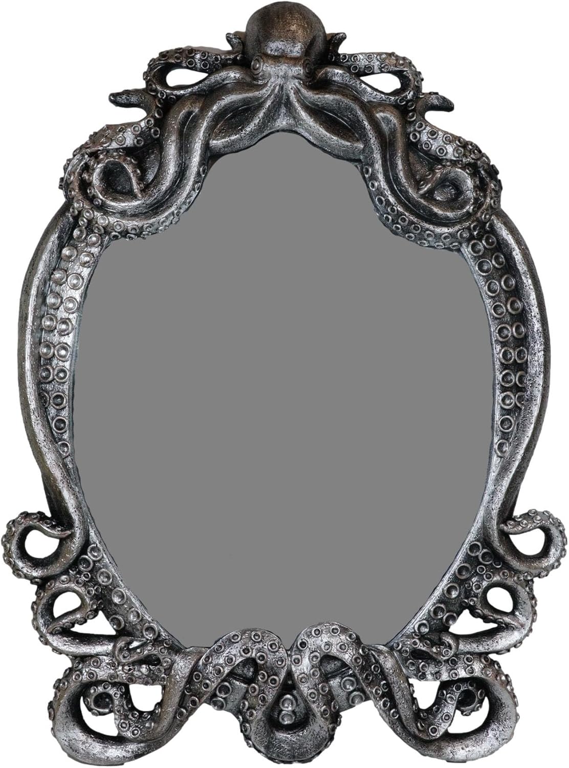 Ebros Gift 25" Tall Large Vintage Silver Marine Sea Monster Kraken Cthulhu Octopus Tentacles Wall Mirror Hanging Plaque Figurine Decor Legends Myths and Fantasy Accent