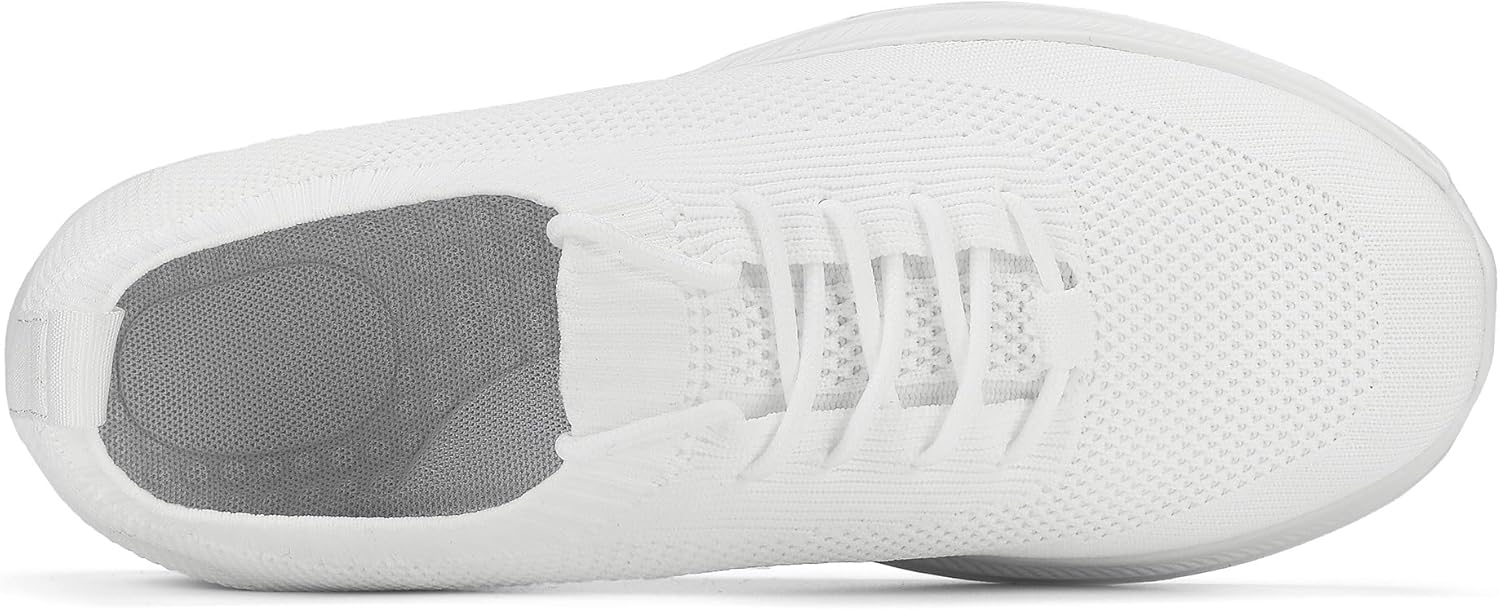 Casbeam Mens Running Shoes Comfortable Lightweight Breathable Walking Shoes Lace-up Shoes Mesh Workout Casual Sports Shoes 8.5 White-088 image 5 of 5 B0CC1C1B3K