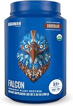 BIRDMAN Falcon Vegan Protein Powder Organic, Stevia & Sugar Free, Plant Based Protein, Low Carb, Dairy Free, Keto, Non Whey Protein, Probiotic, Pea Protein | Chocolate Flavor - 37 Servings - 2.64lb