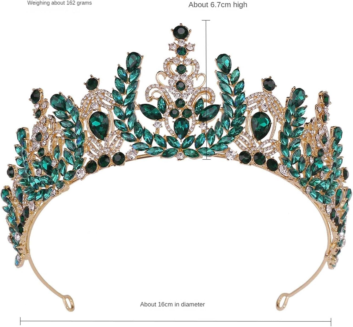Bridal Hair Accessories Wedding Headwear Crystal Crown Mitzvah Crown Bridal Crown Wedding Pageant Prom Headpieces For Women, Red