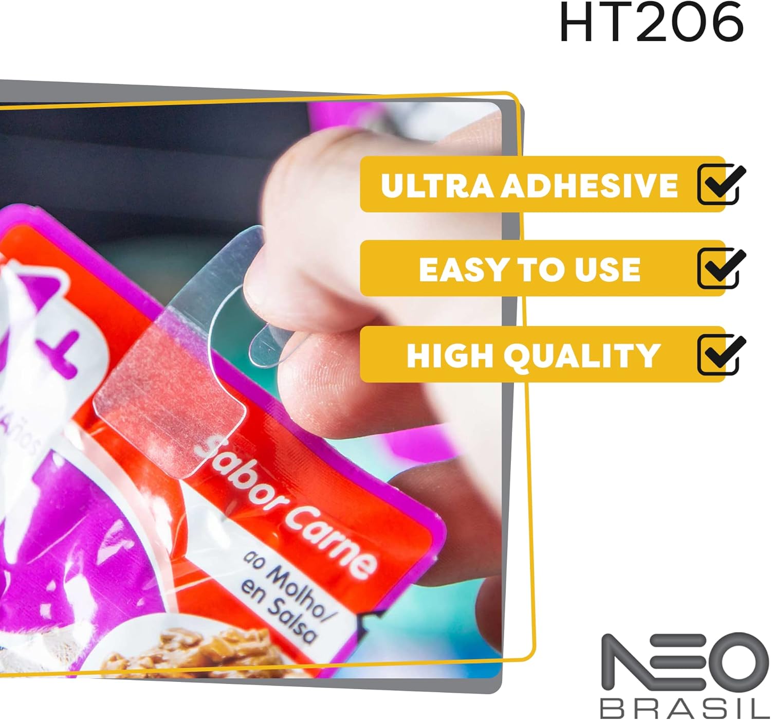 NEO BRASIL Adhesive Plastic Hook Hang Tabs 1 3/8" X 3/4" - Great for Retail Displays in Business Shops and Stores, Strong Hold, Self Adhesive Hang Tabs for Price Tags - Pack of 1000 Units