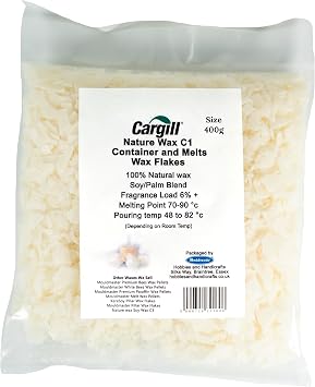Mouldmaster 500g Nature C1 Container and Melts Soy Wax Flakes, Off White,C101, 400g