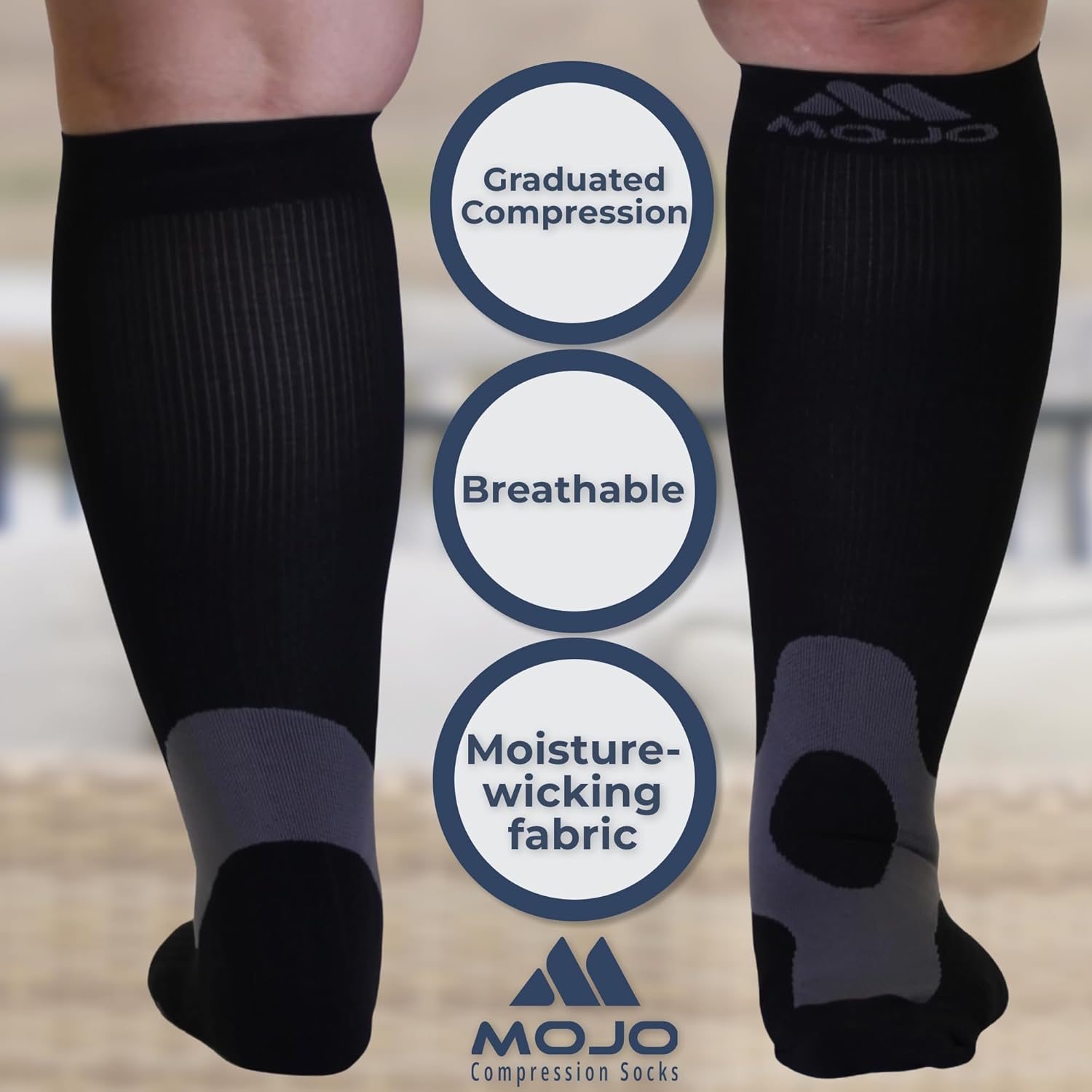 Mojo Medical Compression Socks for Women and Men 20-30mmHg, Knee High for Pain & Veins Circulation, A601R - Image 4