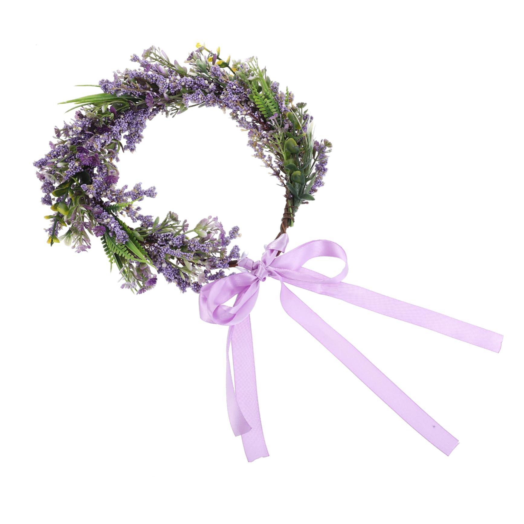 MAGICLULU 3 Piezas de flores hair topper morat accesorios para el cabello de boda diadema de flores moradas tiara tocado de guirnalda de las anillo de pelo ropa