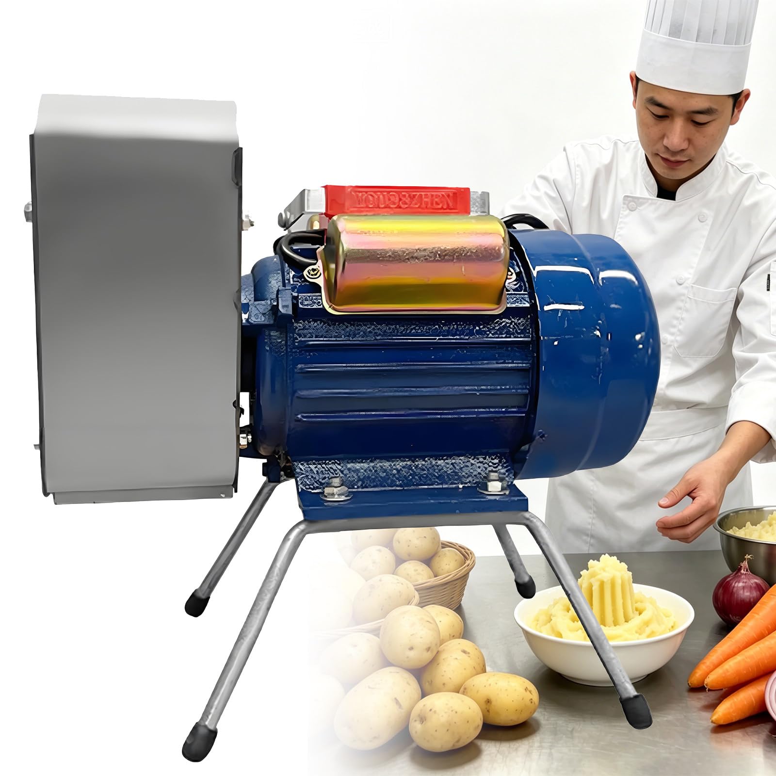 Elektrischer Kartoffelstampfer, 750W, Effiziente Leistung 20-30KG/H. Ideal für Kartoffelpüree, Frisches Gemüsepüree und Hausgemachte Saucen für Haushalt und Gewerbe