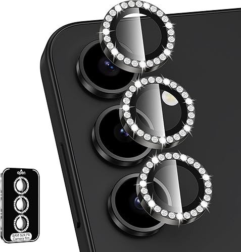 Miniatura 50 de Protector de lente de cámara para Samsung Galaxy S25 FE, cubierta individual de lente de vidrio templado con anillo de metal, [fuerte adsorción]