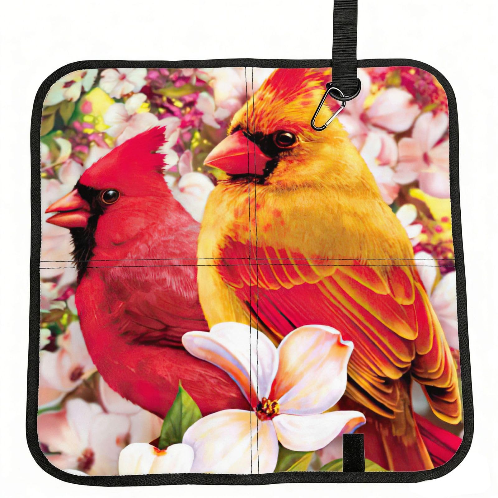 bghdfa Red Birds Design Print Outdoor Sitting Mat Waterproof Oxford Cloth Seat Cushion Folding Foam Camping Seat For Picnic