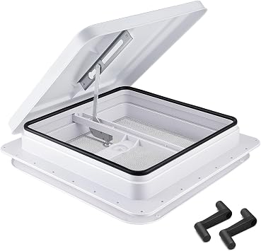 GDDGHS 14x14 RV Roof Vent for Camper Trailer | Durable Plastic Trailer Roof Vent with Screen, 45 Opening, Rainproof and Leak-Resistant Camper Vent 14 Inch