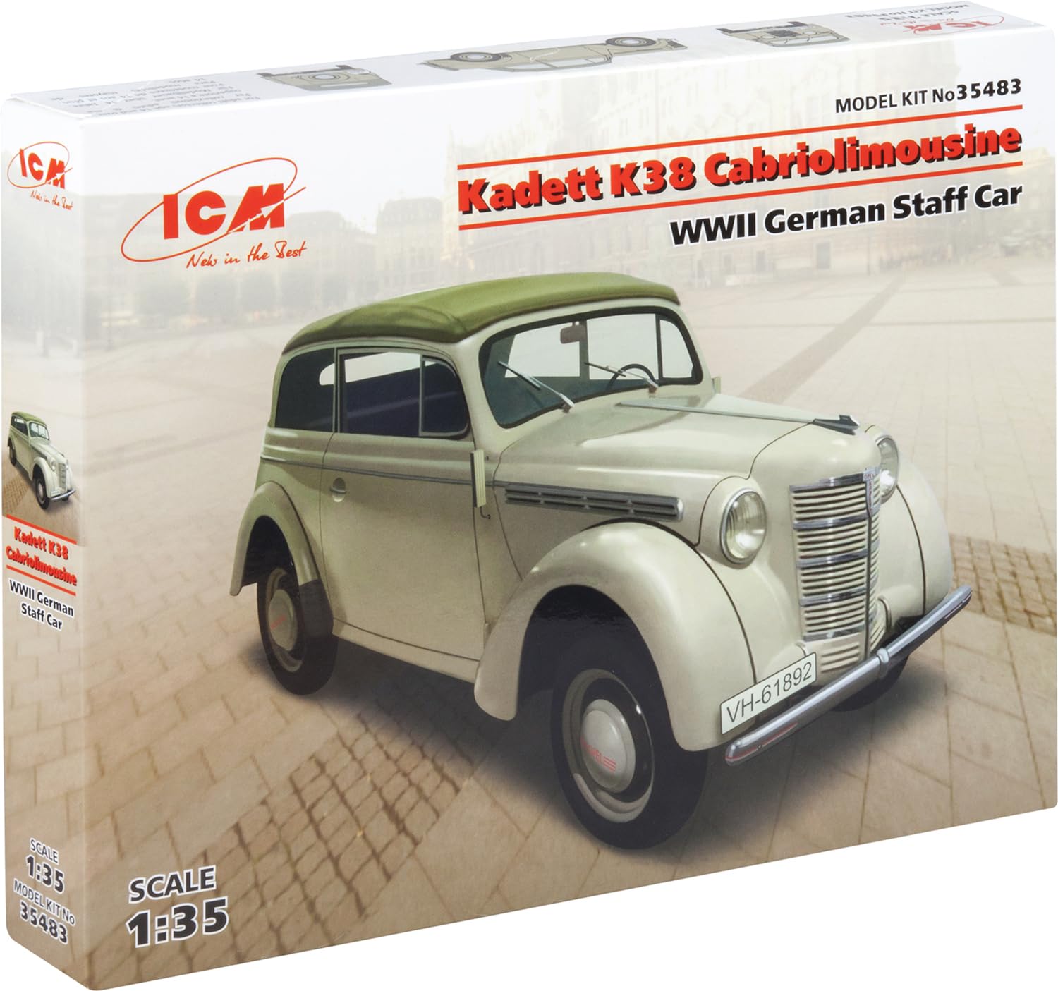 Icm 35483 - 1:35 Cadet K38 Convertible Limousine, WWII German Staff Car - New