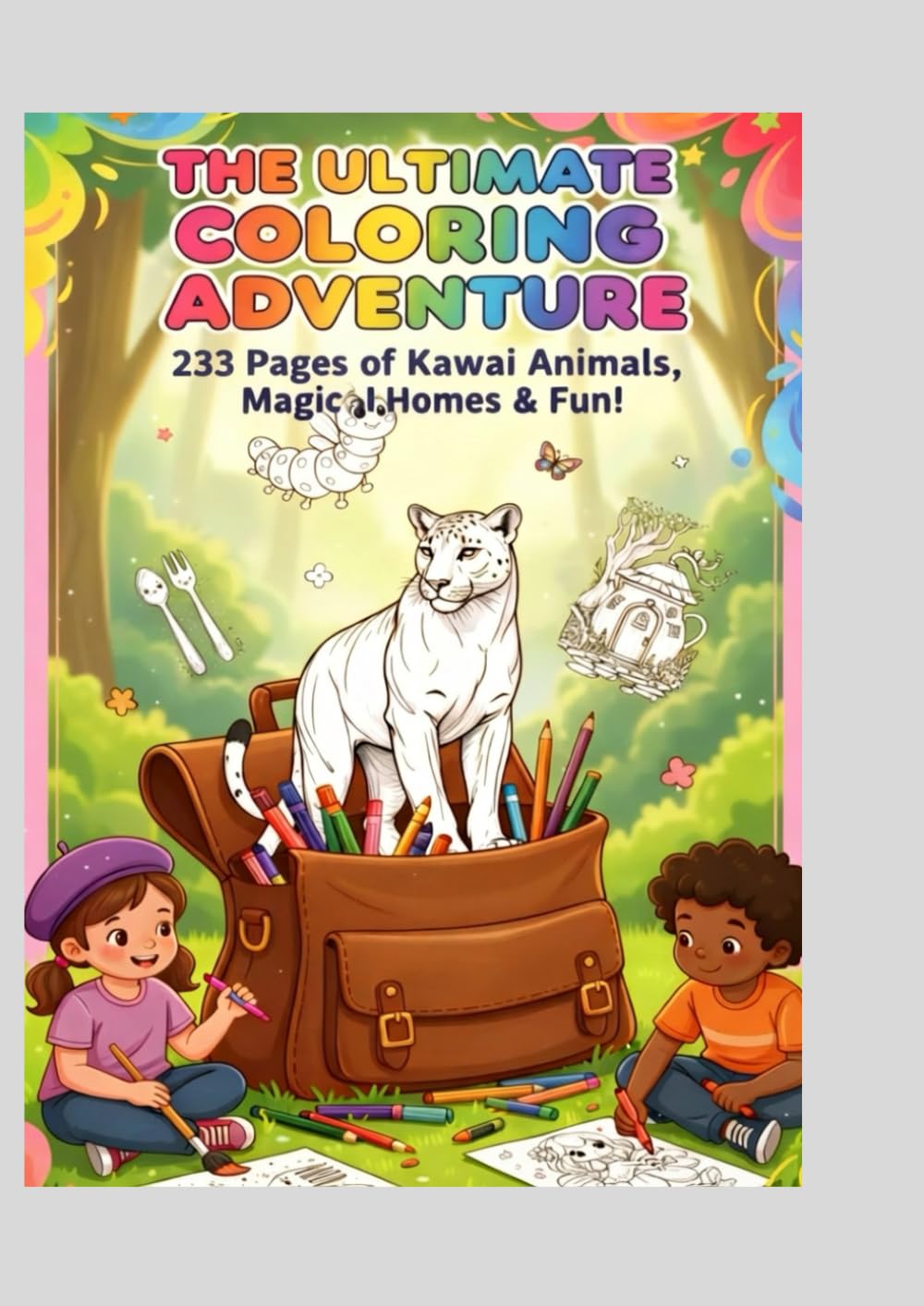 The Ultimate Coloring Adventure: 233 Pages of Kawaii Animals, Magical Homes & Fun for Kids and Teens.