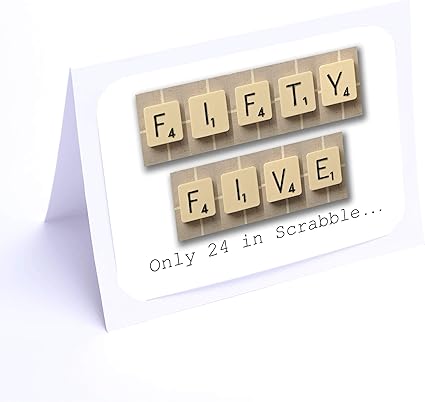 Cartes D Anniversaire Scrabble 55th Birthday Card Amazon Fr Fournitures De Bureau