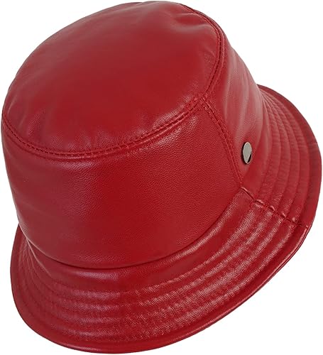 Miniatura 2 de Mumcu's - Sombrero de cuero para mujer, sombrero retro de sol, gorra de pesca de pescador de moda