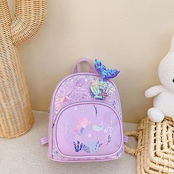 Large Capacity School Bags Cute Mermaid Backpack Casual Daypack Book Bag for School Travel, Lightweight Rucksack for Teenage Girls Boys