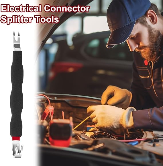 Automotive Electrical Connectors, Double Head Electrical Connectors, Electricals Disconnect Pliers, Automotive Electricals Terminal Connector Separator, Tool for Cars Trucks System (Black)